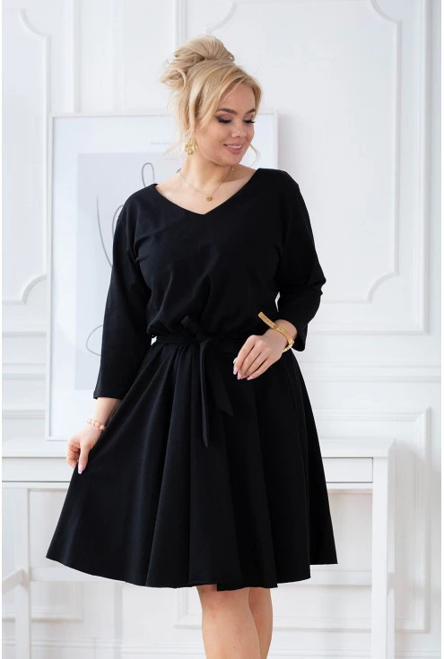 czarna rozkloszowana sukienka XXL