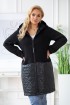 Czarna bluzo-kurtka plus size z łączonych materiałów - JOLLY