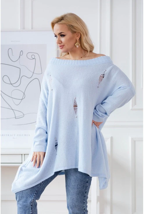 jasnoniebieski sweterek plus size