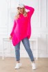 Różowy neon sweterek z przetarciami i ćwiekami - MERLIN