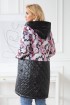 Czarna bluzo-kurtka w róże z łączonych materiałów - JOLLY