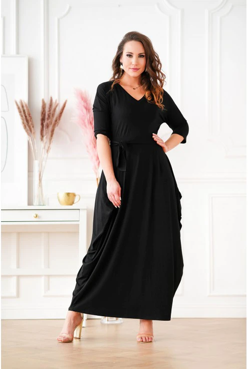 długa czarna sukienka plus size