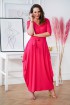 Różowa sukienka maxi z dekoltem V -  CLAUDINE