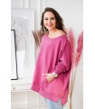 Ciemno-różowa bluza oversize ze ściągaczami - CAMISA