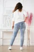 Jasne jeansy z szyciami na kolanach - NATALY