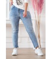 Jasne jeansy z szyciami na kolanach - NATALY