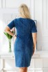 Granatowa ołówkowa sukienka plus size z warkoczami przy dekolcie imitacja jeansu - AUSTIN