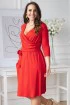 Czerwona sukienka z kopertowym dekoltem - LUCINNE
