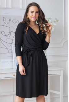 czarna sukienka kopertowy dekolt lucinne xxl