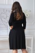 Czarna sukienka z kopertowym dekoltem - LUCINNE