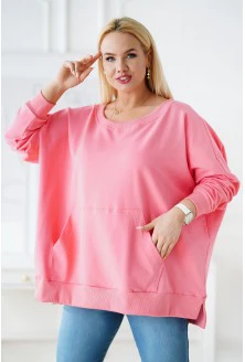 Różowa bluza oversize ze ściągaczami - CAMISA