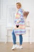 Fioletowo-niebiesko-różowy sweter ombre z kapturem - VIVA