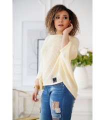Cytrynowy sweterek z obniżoną linią ramion - Camila
