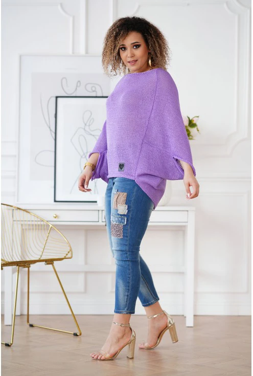 fioletowy sweter w dużych rozmiarach