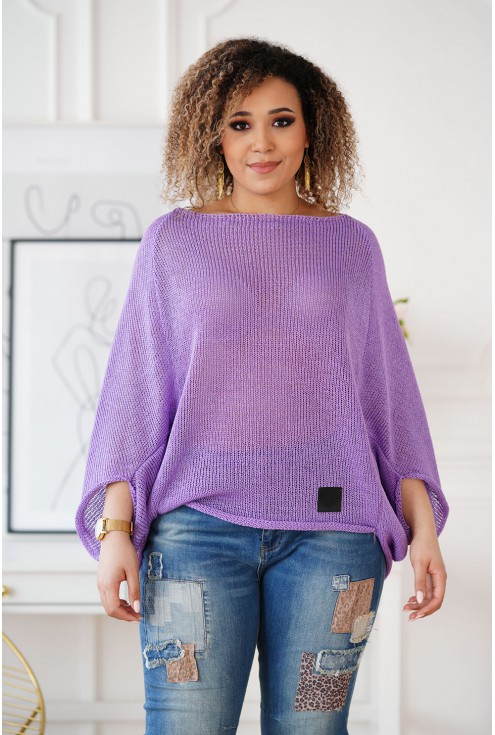 Fioletowy sweterek plus size