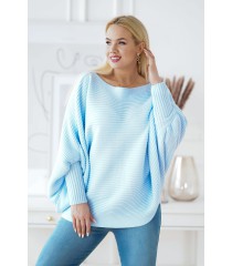 Błękitny sweterek z poziomym splotem - PEYTON