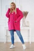 Różowy płaszcz oversize z kapturem TIFFANY