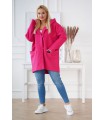 Różowy płaszcz oversize z kapturem TIFFANY