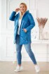 Niebieska pikowana kurtka z kapturem - RINATA