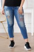 Ciemne jeansy z łatkami z panterką - BRISA