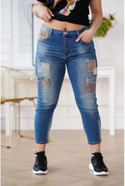 jeansy plus size z panterką