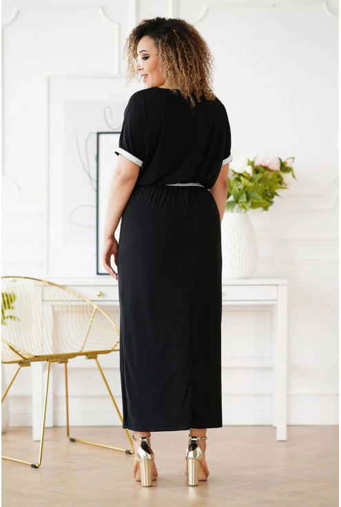 czarna sukienka maxi plus size