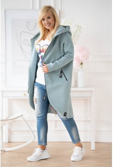 seledynowy płaszcz plus size xxl