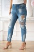 Ciemne jeansy z łatkami z panterką - BRISA