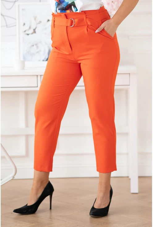 Pomarańczowe eleganckie spodnie