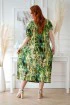 Sukienka 7/8 z wzorem w zielone liście - Grand Print