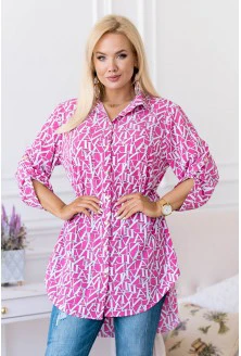 Różowa tunika/koszula w białe litery - Missy