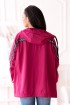 Różowa cienka kurtka przeciwdeszczowa z ozdobnymi taśmami - MARGOT