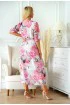 Kremowa sukienka w duże różowe kwiaty - Adela