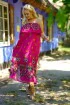 Różowa sukienka hiszpanka z żółtym wzorem - Aveli