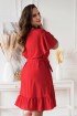 Czerwona kopertowa sukienka plus size - Celeste