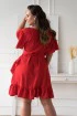 Czerwona kopertowa sukienka plus size - Celeste