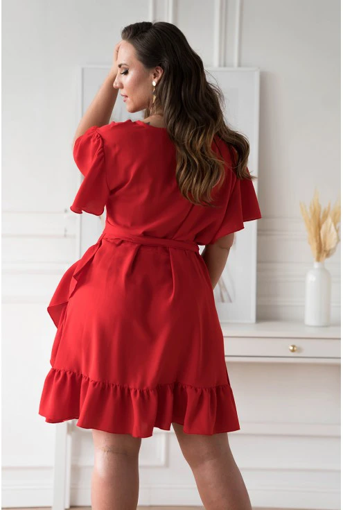 Tył czerwonej sukienki w dużych rozmiarach w XL-ka.pl