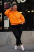 Pomarańczowa bluza z kapturem z kieszeniami - Monata