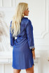 Sukienka szmizjerka z wiązaniem w pasie w kolorze niebieskiego jeansu - Tieri