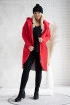Czerwony długi płaszczyk z kapturem - Laila
