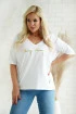 Biały t-shirt plus size ze złotym napisem - Irina