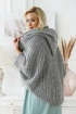 Szary sweter z kapturem i obniżoną linią ramion - Silma