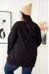 Czarna długa bluza oversize z ozdobnym troczkiem na plecach - Maddis