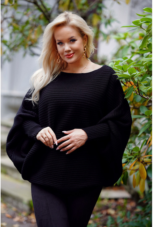 czarny sweter oversize xxl