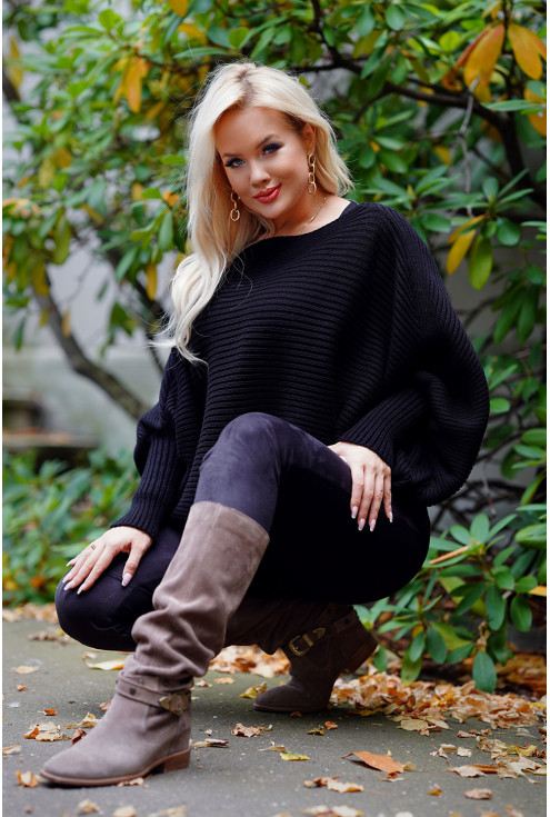 czarny sweter oversize xlka