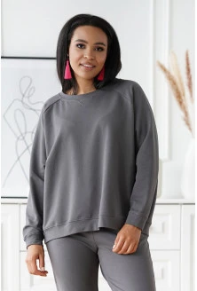 Grafitowa oversizowa bluza plus size - Michaela