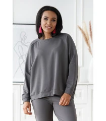 Grafitowa oversizowa bluza plus size - Michaela