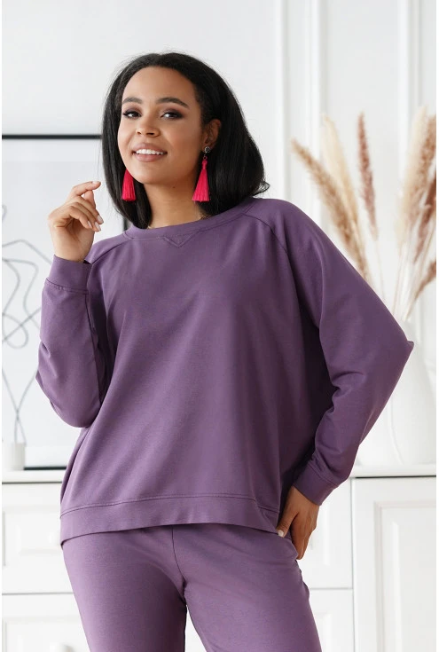 liliowa bluza dresowa - duże rozmiary