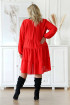 Czerwona rozkloszowana sukienka z falbanami - Ritta