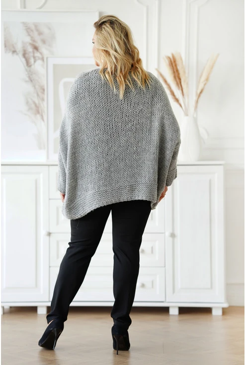 szary oversizowy sweter XXL